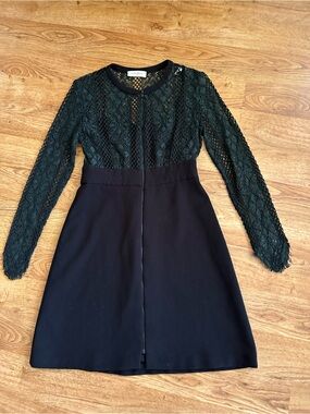 SANDRO Paris Black Lace Top Mini Dress    Size 2